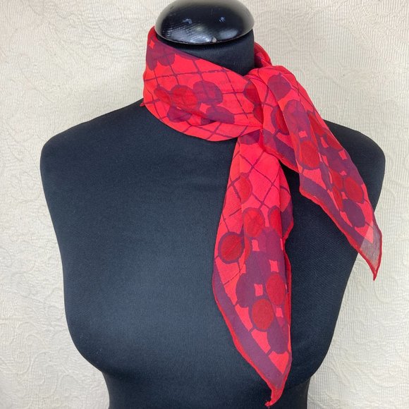 Vera Scarf Silk Chiffon Square Vintage - Picture 4 of 8